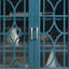 Meuble de rangement bleu turquoise de 63 po - Meuble télé et buffet, 6 tablettes ajustables, surface peinte élégante et pratique, grand espace de rangement.