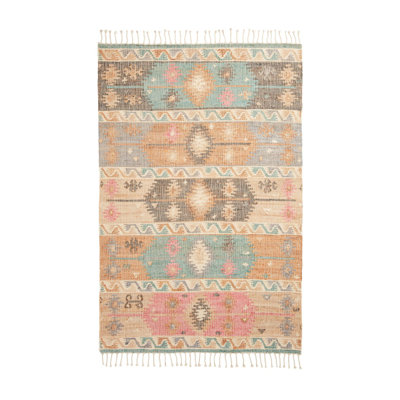 Idiokitas area rug Hand Made Rectangle Multi coloured