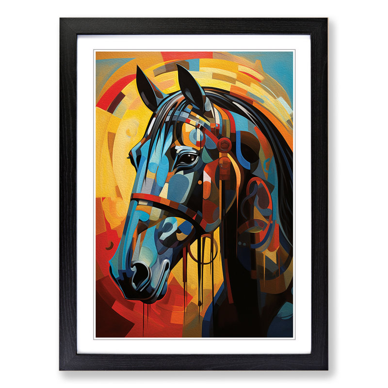 Horse Modern - Framed Print, Black Framed, 46cm H x 34cm W x 2cm D