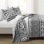 Ensemble de courtepointe réversible en microfibre noir / blanc Animal Global 3 pièces-248869152