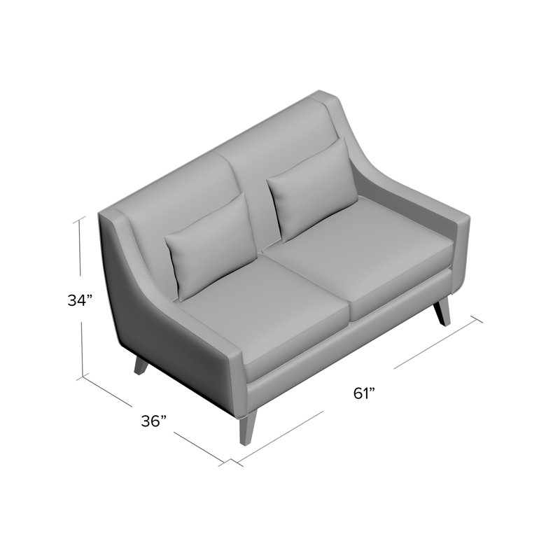 Gros Upholstered 61'' Loveseat, Thrillist Parchment Sustain®
