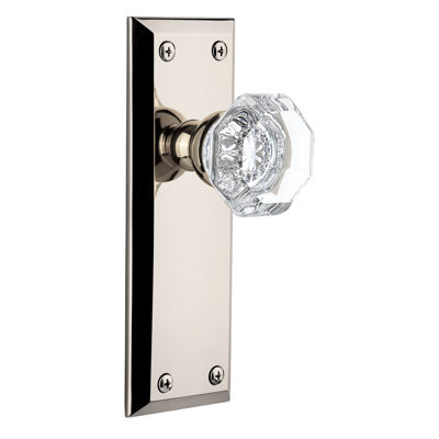 Double plaque Grandeur Fifth Avenue avec bouton de porte en cristal Chambord