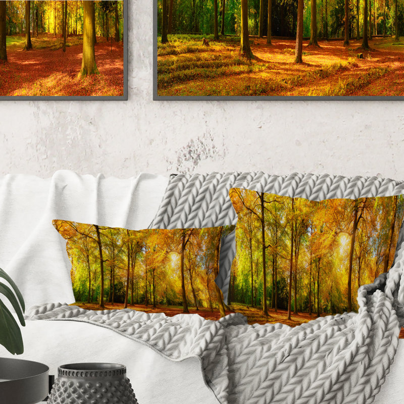 Coussin décoratif imprimé soleil et cabane Sunshine, 18 po x 18 po