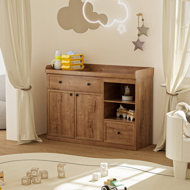 Commode à langer 47,24 "avec plateau amovible, Naturel