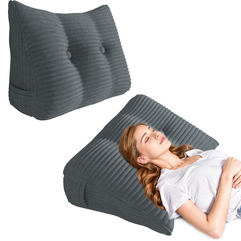 180 cm Wedge Back Pillow, Grey, 50cm H x 80cm W