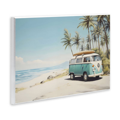 «Summer Bus on Shoreline», art mural par Arlington Prints