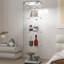 Armoire de rangement en verre trempé blanc avec éclairage, 64,51 po de hauteur, 15,44 po de longueur, 13,63 po de largeur, pieds réglables pour sols inégaux-696744237