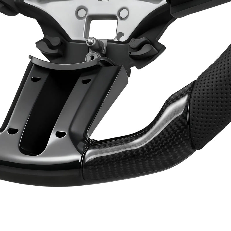 Volant en fibre de carbone en forme de D à fond plat et fibre de carbone 1pc 2010-2014 Ford Mustang noir antidérapant