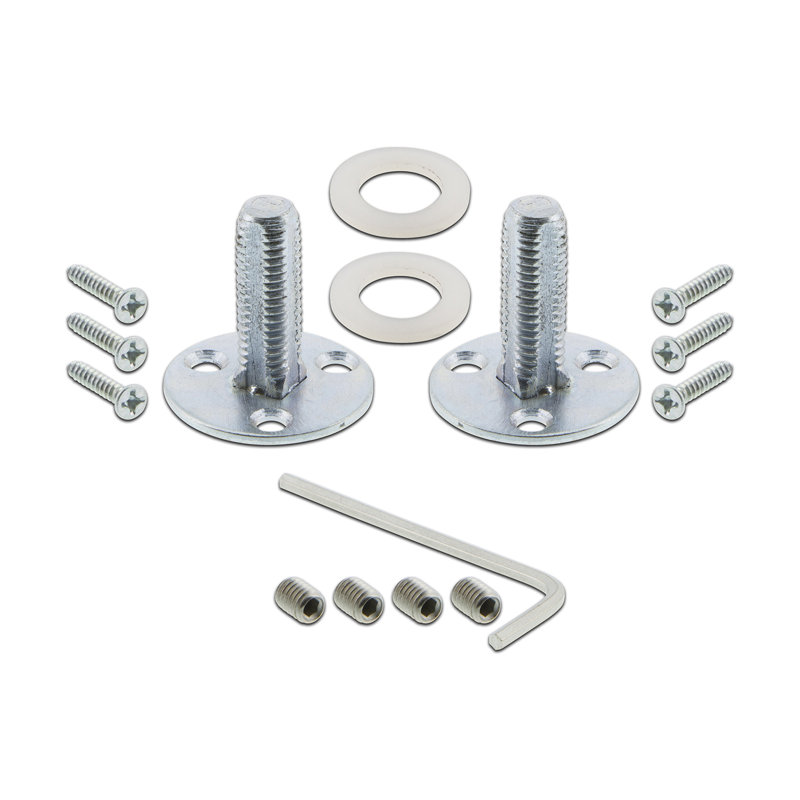 Rosette en corde avec bouton de porte rose Waldorf, Nickel satiné