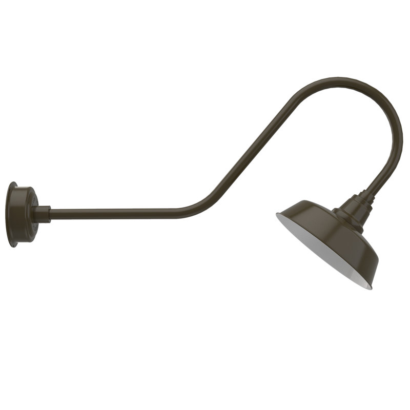 Luminaire de grange d’extérieur à del Vandervliet, H 12 po x l 12 po x P 36 po, Bronze acajou