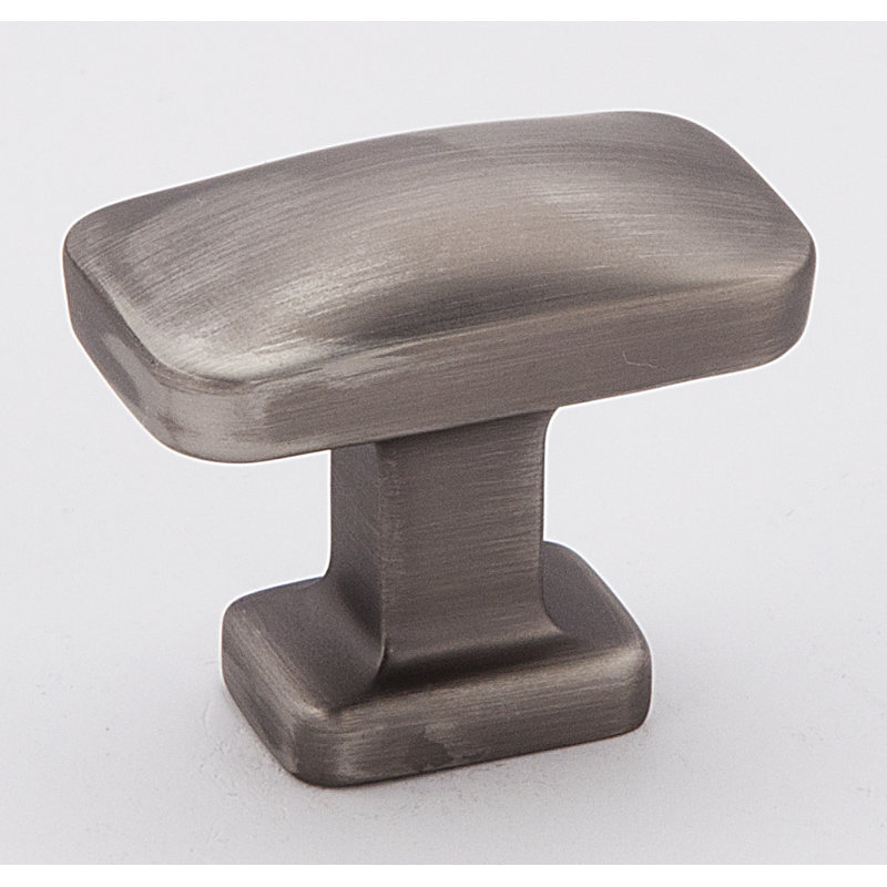Cloud Rectangular Knob, 1.25" H x 0.63" W x 1.13" D, Pewter