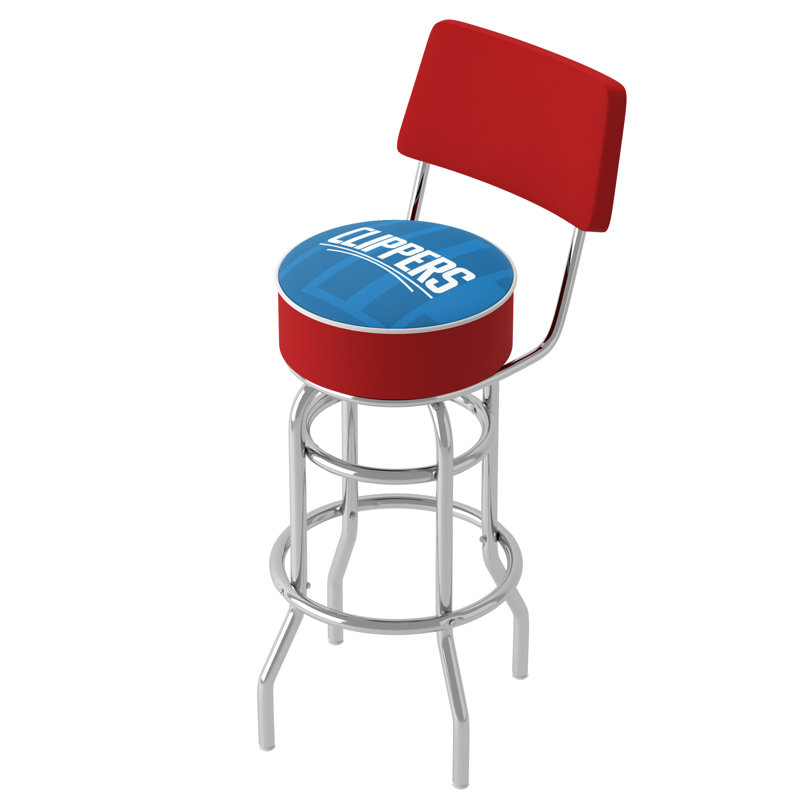 Swivel Upholstered Counter Stool with Metal Frame