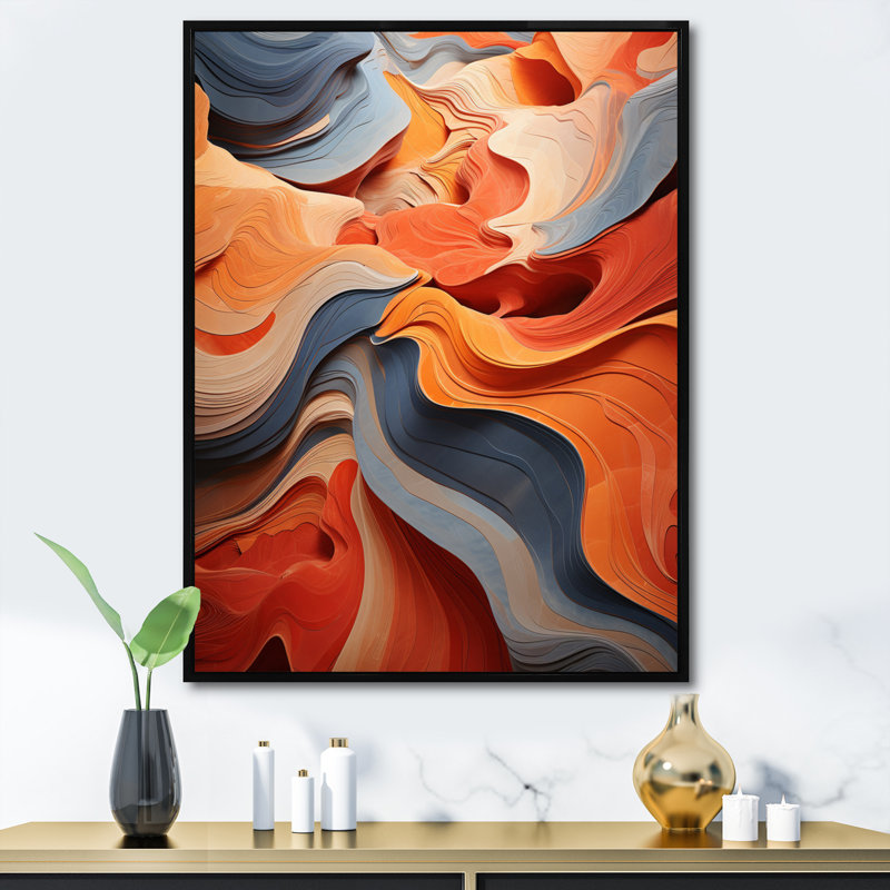 Danse du désert de Jahlani IV - reproduction sur toile, H 32 po x l 16 po x P 1 po, Cadre flottant noir