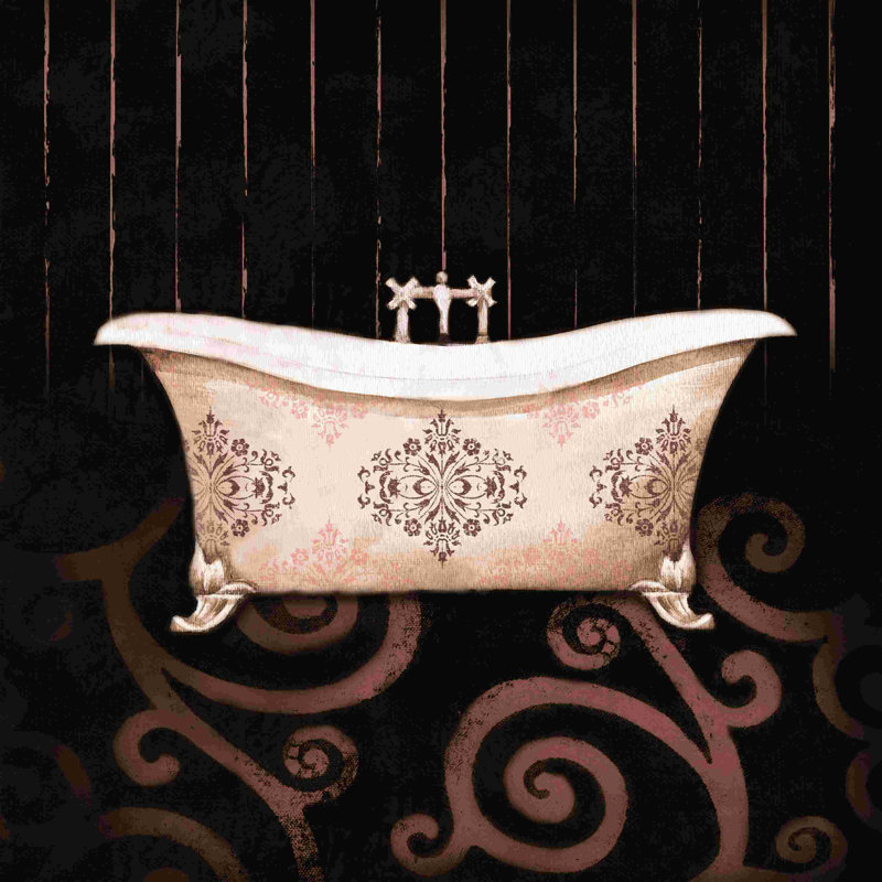 " Pink Swirl Bathtub 2 ", 12" H x 12" W x 1.25" D