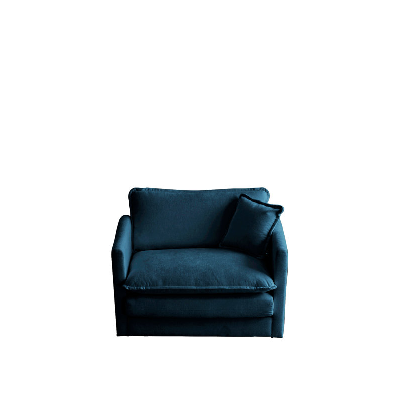 Fauteuil de lecture moderne en tissu chenille avec canapé à siège simple et moderne Modern, Bleu