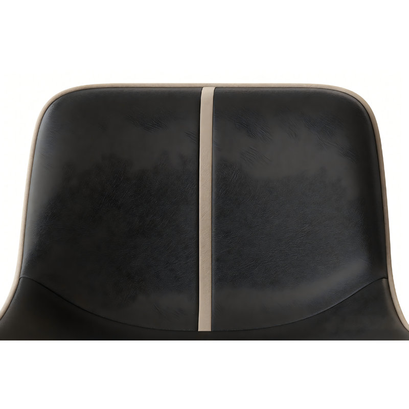 Adjustable Swivel Bar Stool With Backrest – Matte Faux Leather, Black