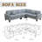 4-Piece Calico Sectional Sofa-1758475678