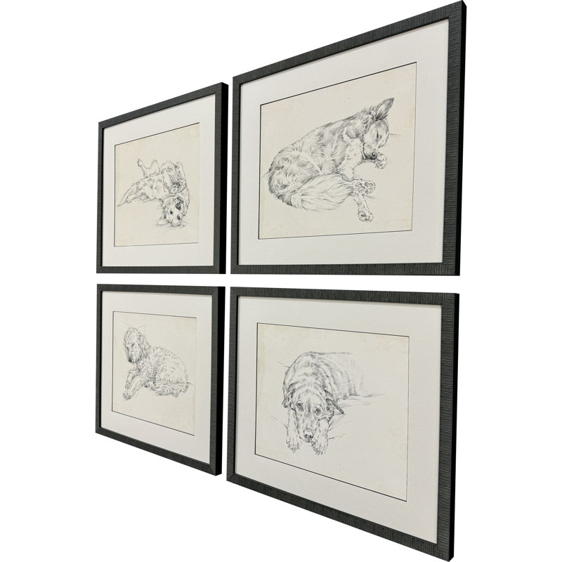 Art antique avec croquis de chien