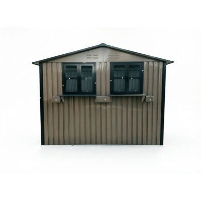 6X9 Ft Outdoor Metal Storage Shed With Window & Flower Rack