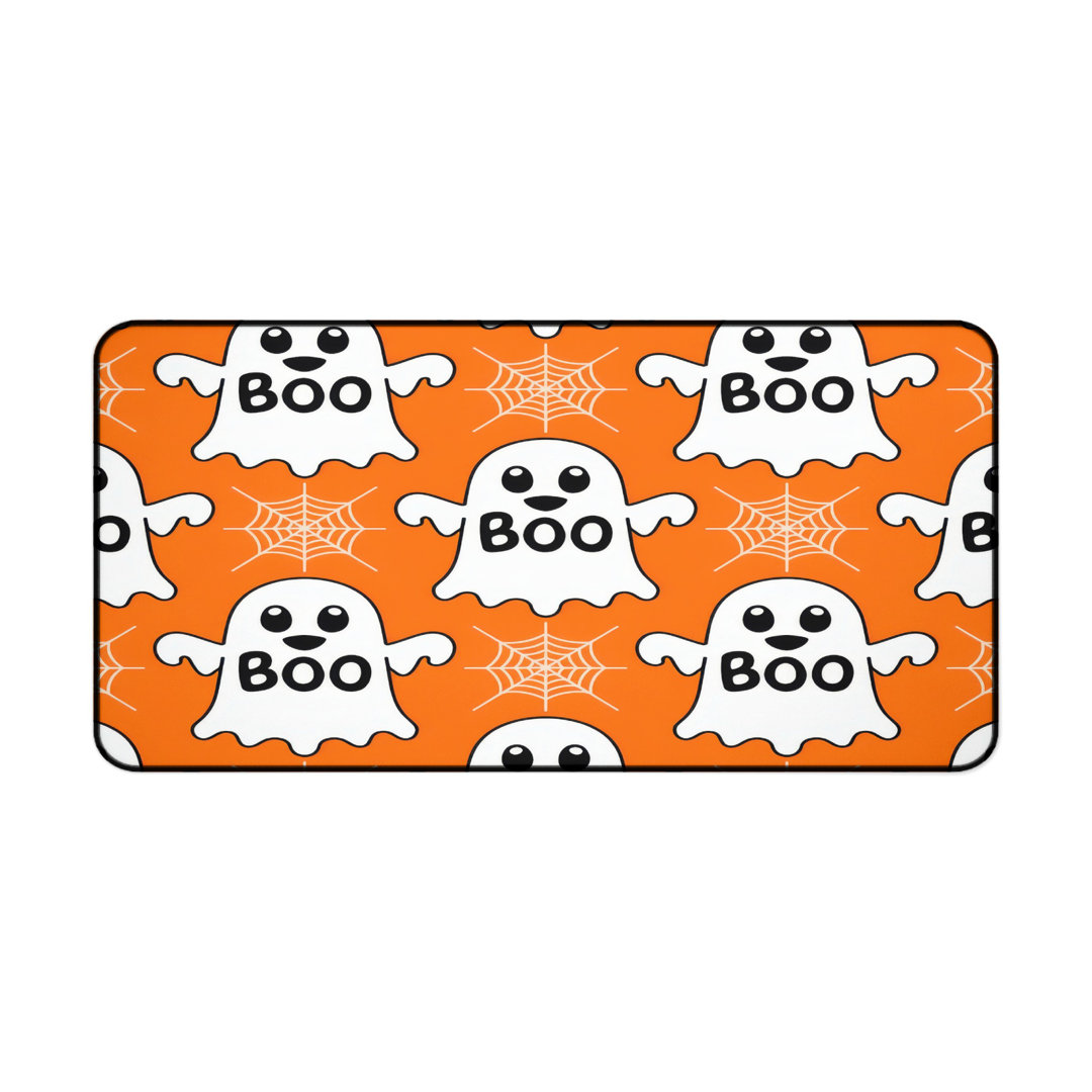 Cute Ghost Spiderweb Halloween Desk Mat