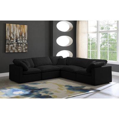 Atis Velvet L-Shaped Sectional Reversible