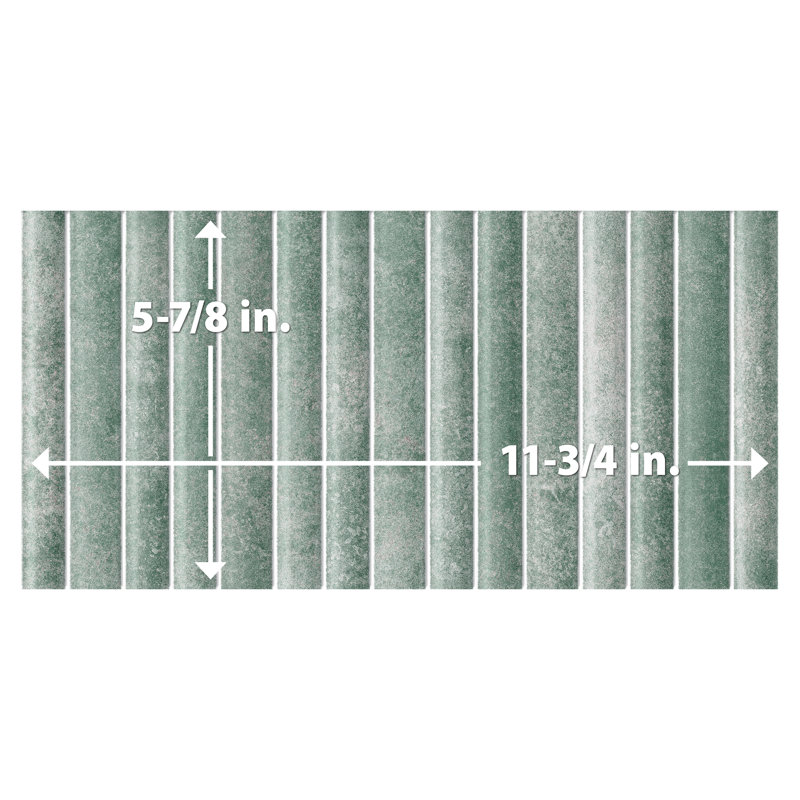 Rubik 5.88" x 11.75" Ceramic Patterned Tile, Blue