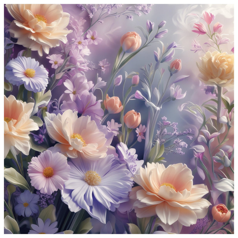 Édredon pastel à arrangement floral pastel, Grand lit