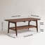 Table basse pliable peu encombrante avec rangement à deux niveaux