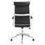 Fauteuil de direction noir à haut dossier nervuré en vinyle noir par Modway-339275592