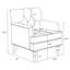 Fauteuil d'appoint en velours côtelé capitonné H 26 po x l 30,0 po x H 35,0 po HM