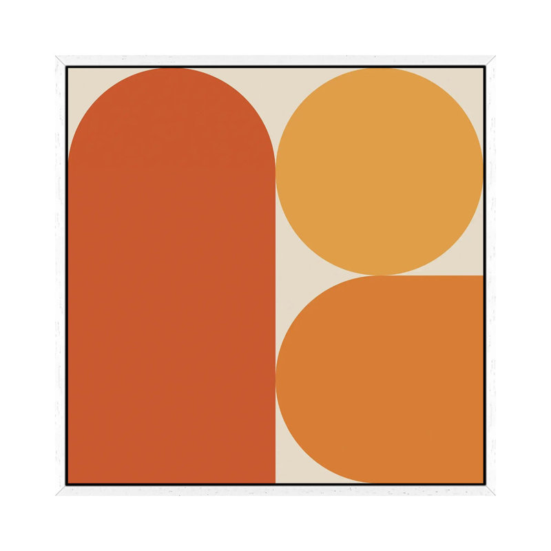 Retro VIIA - Print on Canvas, 45.72 cm H x 45.72 cm W, White Framed