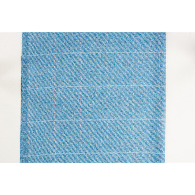 Alyson Wool Upholstered Storage Bench, Blue,  Plaid