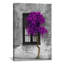 Tree In Front Of Window Purple Pop Color Pop - Print on Canvas-25224478-101412503