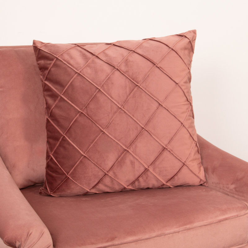 Aagand Geometric Square Cushion Cover, Rose