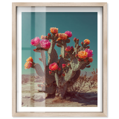 Décoration bord de mer désertique à motif ombré rétro par Notoriart, cadre en chêne naturel, 16 x 20
