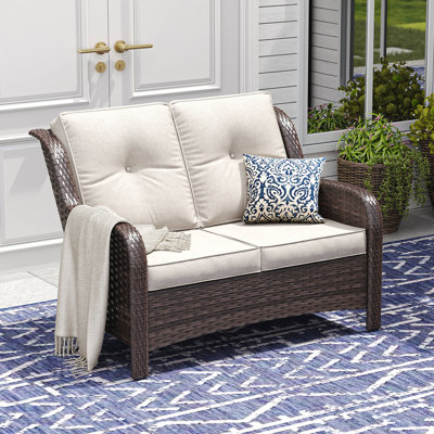 Outdoor Rattan Patio Sofa by Ebern Designs