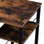 Bureau d'étude à 2 étagères en chêne vieilli et noir avec structure en métal et étagères assorties.-1158096400-1158096403