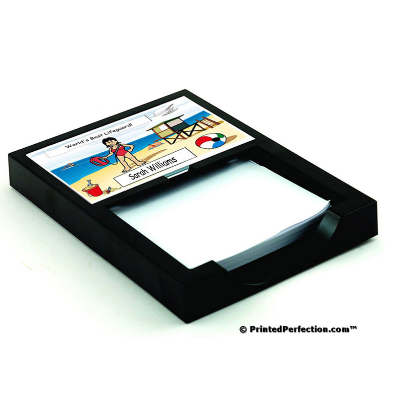 Personalized Lifeguard - Female Memo Holder with 100 Sheets of Memo Paper, Yes