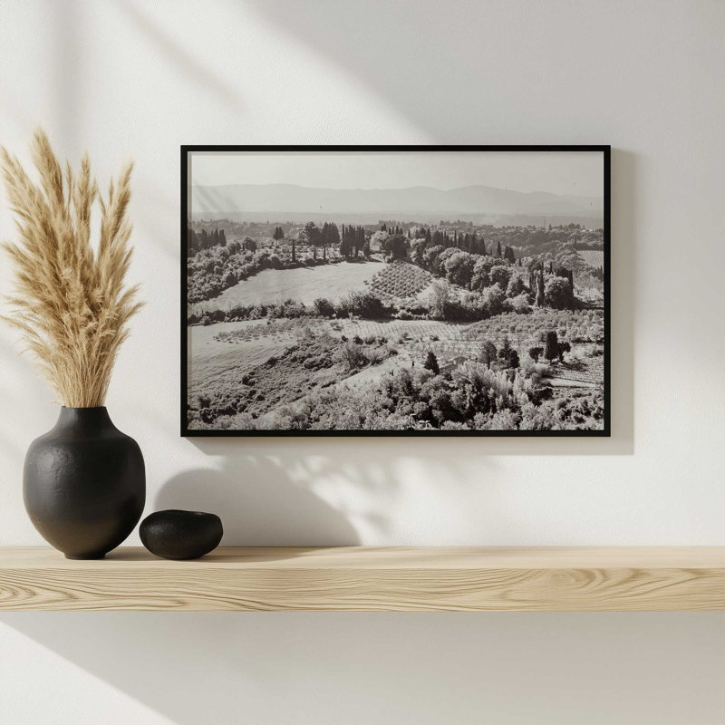 «Tuscan Hills I» par Deborah Revell, reproduction d'art, 30 W x 20 H, Tan, Framed Print