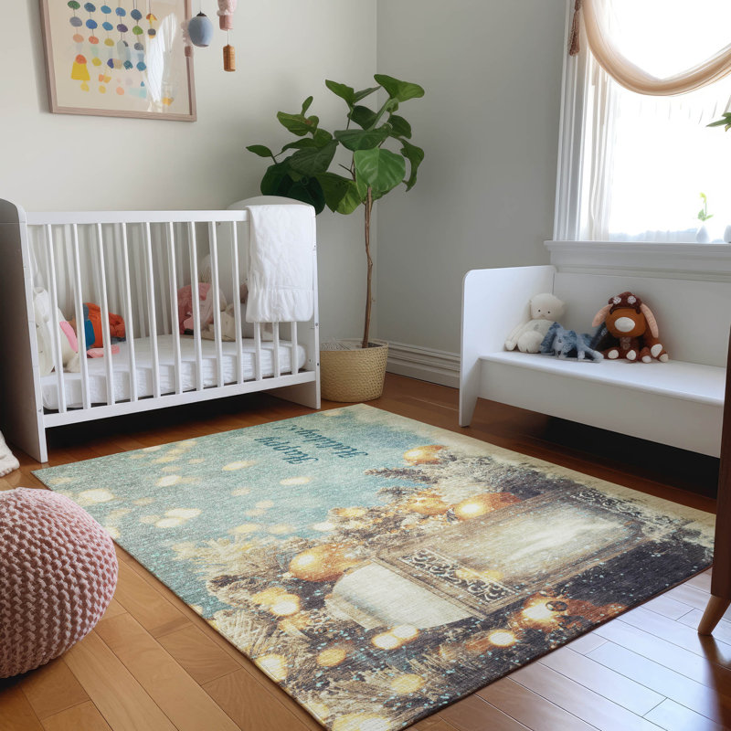 Cerrito Area Rug with Non-Slip Backing, Rectangle 9' x 12'