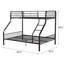 Lit superposé en métal avec matelas stable et robuste