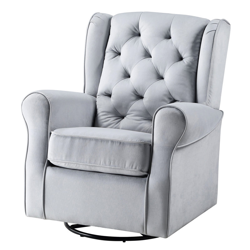 Chaise pivotante grise de style transitionnel avec fauteuil oscillant - Modern Comfort Comfortable Essential