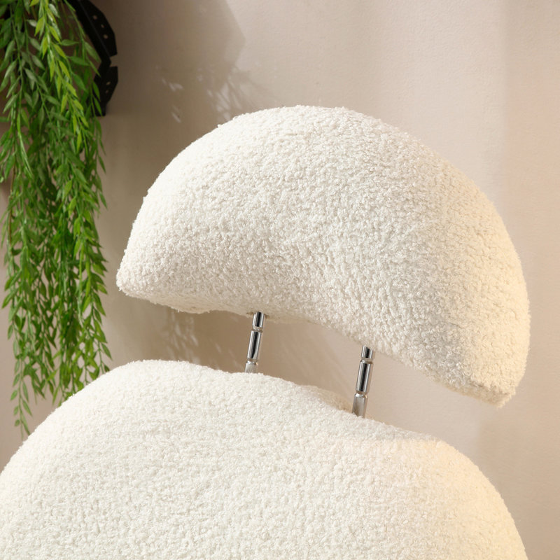 Chaise berçante moderne en tissu Sherpa, Beige