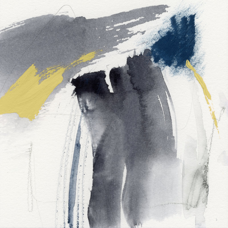 Lemon And Indigo IV by Victoria Barnes - Wrapped Canvas Painting, 51cm H x 51cm W