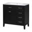Meuble-lavabo 36 po avec lavabo, armoire de salle de bain avec tiroirs, structure solide et panneau de fibres à densité moyenne-73311546