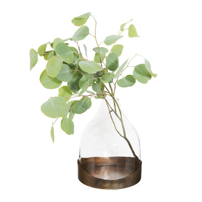 Decorative Glass Cloche with Metal Tray