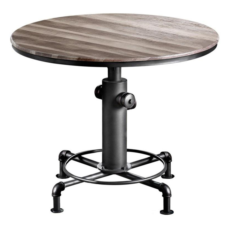 Jasel Metal Counter Height Dining Table With Fire Hydrant Inspired Base, Gray