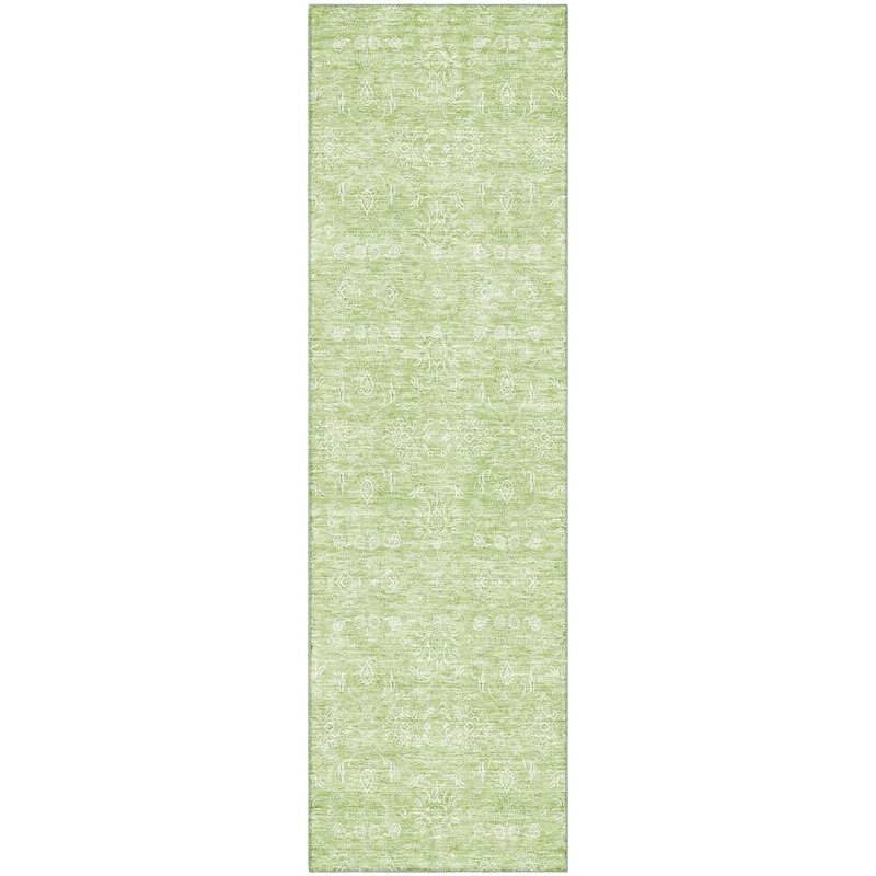 Premium Machine Washable Prisco Aloe Rug, Runner 2'3" x 7'6"