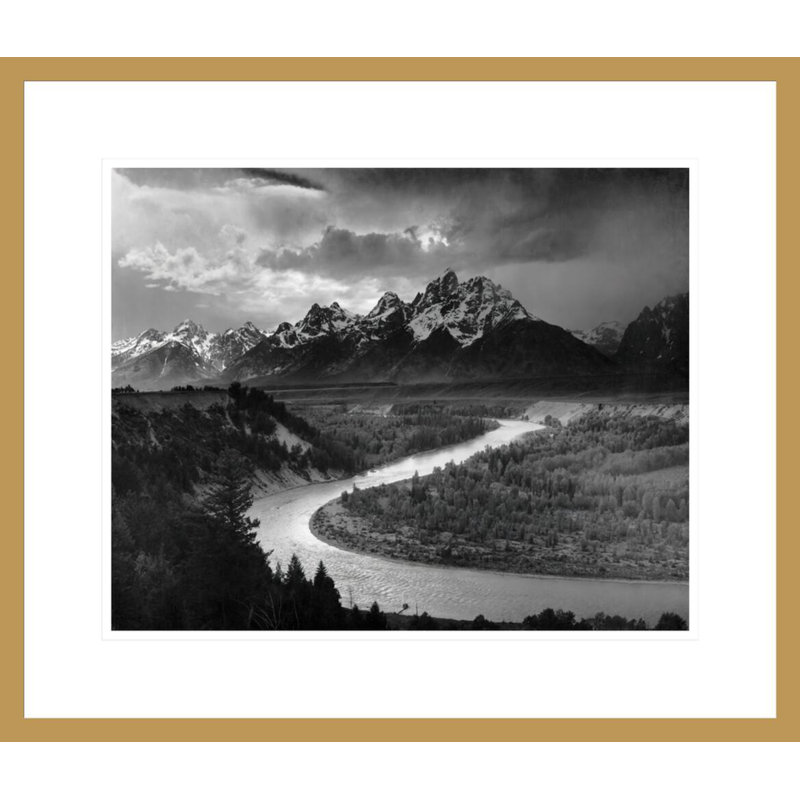 «The Tetons and the Snake River» par Ansel Adams, impression giclée sur cadre, 17.75" H x 20.74" W