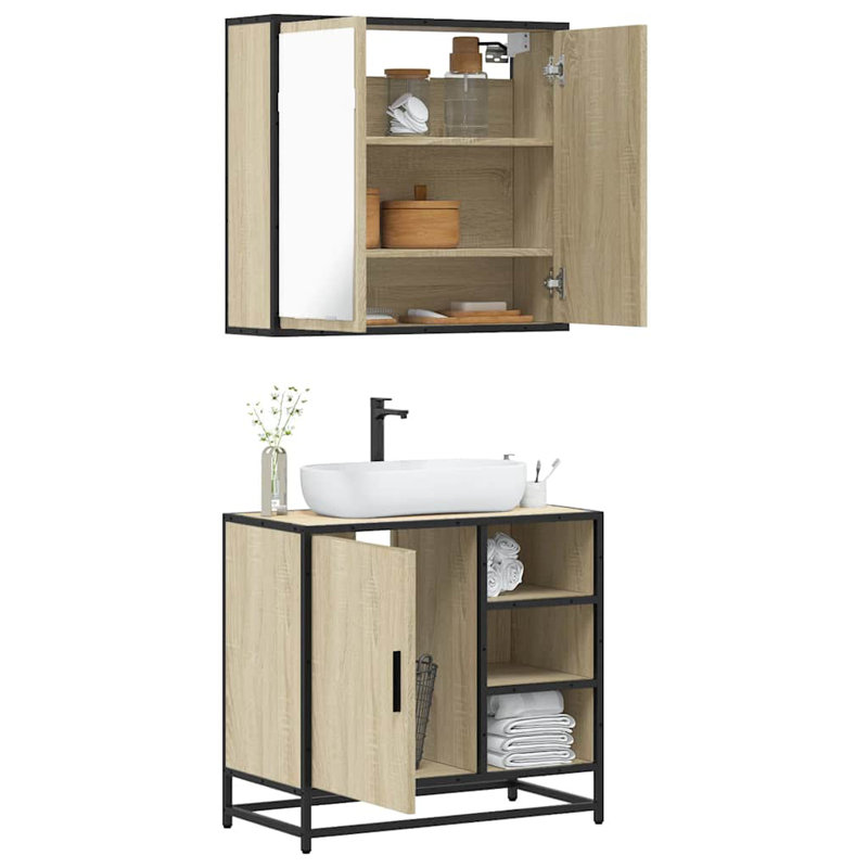 Bathroom Furniture Suite, Light Wood